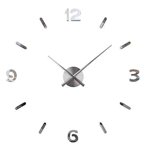 WALL CLOCK - MIRROR 3D Frameless Large Stickers Clocks Style Watches Hours DIY Room