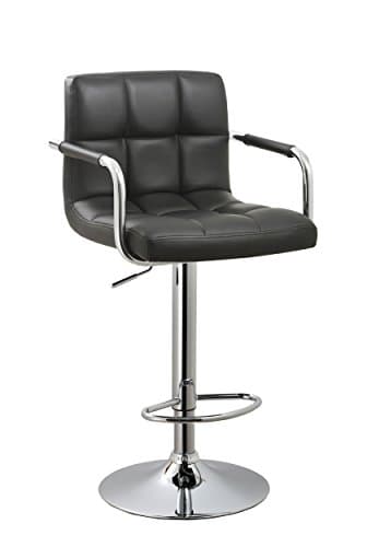 Christies Home Living Leather Adjustable Retro Bar Stool (Black)