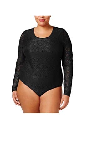 Eyeshadow Clothing Plus Size Black Lace Bodysuit