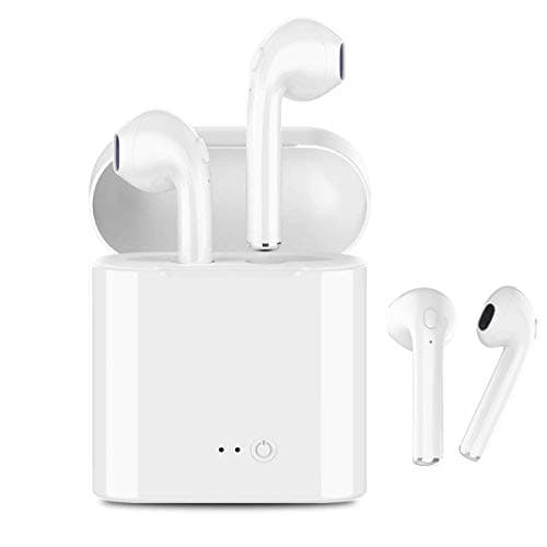 Bluetooth Wireless Earbuds, True Wireless Headphones Sweatproof Sports Bluetooth Headset, Dual Hi-Fi Stereo Bluetooth 5.0 Invisible Earphones with Portable Charger, Built-in HD Mic
