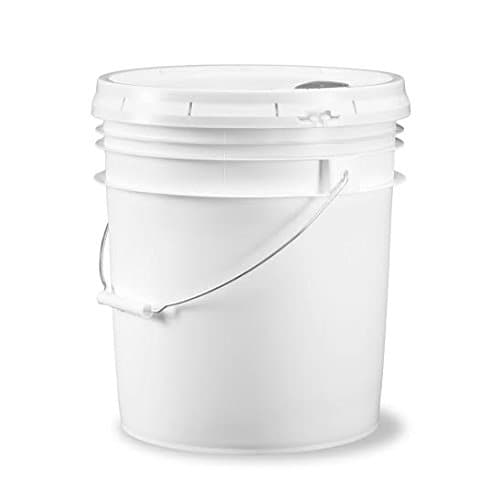 5 gallon Food Grade White Plastic Bucket with Handle & Pour Spout Lid - Set of 6