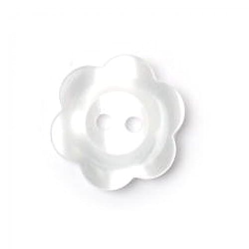 Crendon 2 Hole Flower Shape Buttons White - per pack of 35