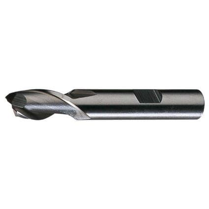 Putnam 94199 HSS Single End 2-Flute CC End Mill , 0.875 Diameter , Straight w/ Weldon Flats , Spiral Flute , Bright Finish (Pack qty. 1)