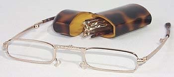 Mini Folding Glasses with Tortoise Shell casem, 2.25 Strength, by American Reading Glasses