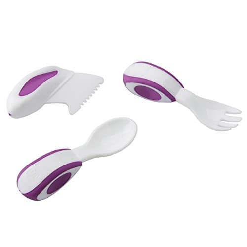 Ammul Mini Baby's cutlery Fork &amp; Spoon &amp; Knife Set-Purple