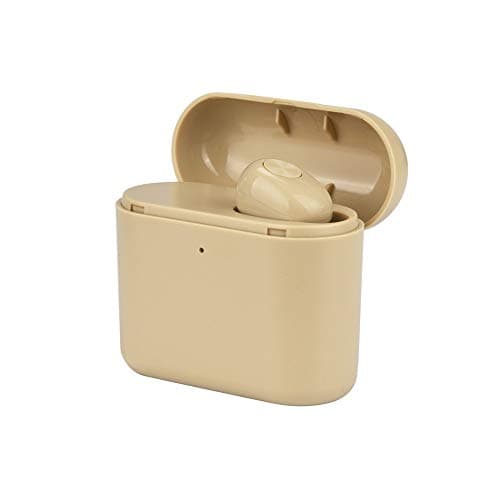 Denzar Lightweight Mini Wireless Bluetooth Earphone with 2 in 1 Portable Charging Storage Box in Ear Noise Reduction Invisible Headset (Khaki)