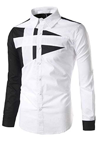 AiK Men's Slim Regular Fit Long Sleeves Casual Button Down Dress Shirts/Designer/Cotton/