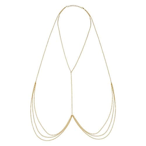 Fayon Contemporary Statement Multi Layers Golden Body Chain