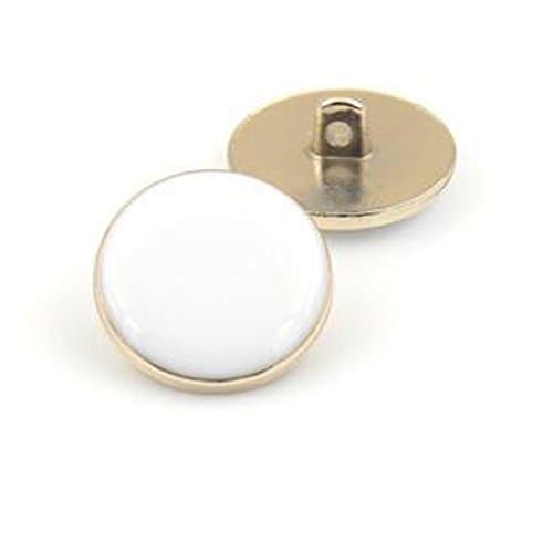 Urchart 6PCS White Surface with Gold Rim Metal Button for Blazer Suits Coat (20mm)