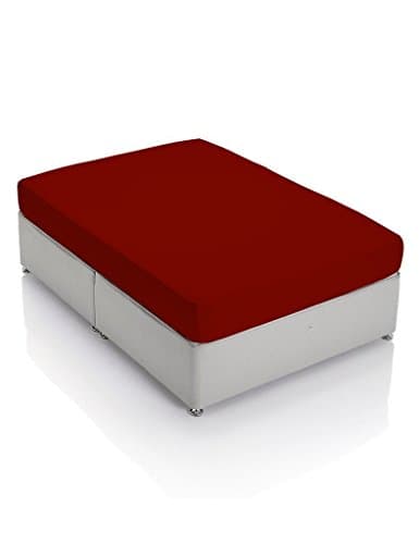Rinku Linen 500 Thread Count Egyptian Cotton 1-Piece Fitted Sheet/Bottom Sheet Cot Bed (30" x 75") Burgundy Solid Fit Up to 5" Inches Deep Pocket