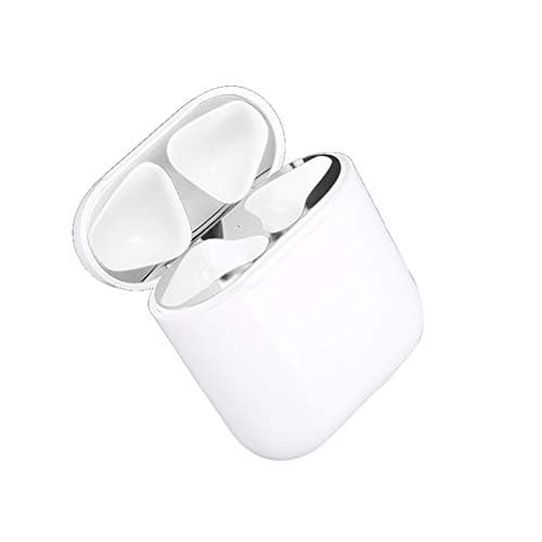 SunYueY Self-adhevice,Precise,Anti-scratches,Dust-proof 2Pcs Dustproof Metal Adhesive Guard Cover Sticker Protector for Apple Airpods - Silver