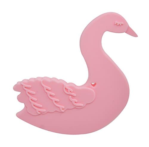 Mamiton 100% Food Grade Silicone Teether Swan Teether Toy In Color Candy Pink