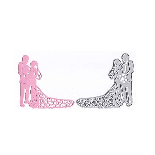 Kaiboo Metal Cutting Dies Embossing Stencil Template for DIY Scrapbook Album Paper Card Craft Decoration Gift(Bride and Groom)