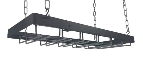 Rogar Hanging Wine Glass Rack- in Black