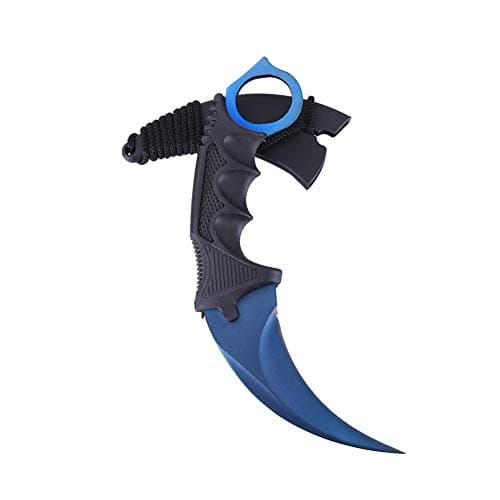 Charque Karambit Knife, Tracffy Pocket Knife CS GO Tactical Blade with Sheath, Survival Combat Hunting Camping Tool, UK Legal 3.5-Inch Blade Length