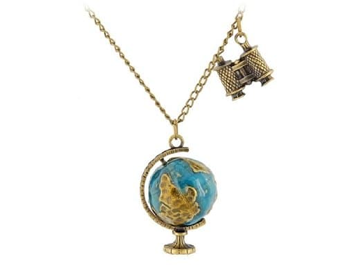 Bronze Alloy Binoculars & Globe Pendant Necklace M.