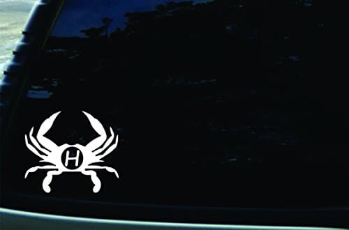 5" X 4.5" Crab with H Vinyl DIE CUT Decal for Your Car, Truck, Laptop, Window