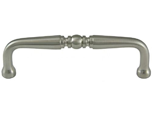 Satin Nickel 3-3/8" Overall Turned Drawer Pull 3" hole to hole