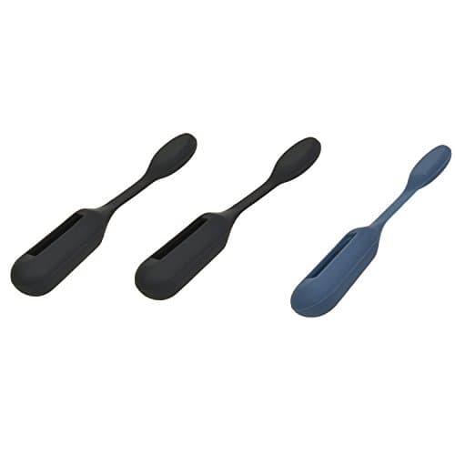 Fitbit Flex Clip Holder,POMA Colorful Smart Magnetic Silicone Replacement Clip Clasp for Fitbit Flex Activity and Sleep Tracker Monitor Wristband Strap (black+black+dark blue)