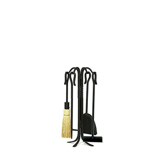 Minuteman International4 Piece Shepherd's Hook III Wrought Iron Fireplace Tool Set Size: 38.5" H