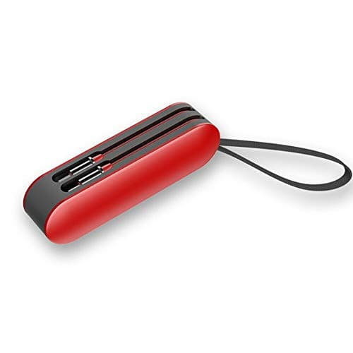 AMILIEe Micro USB Cable, Universal 3 in 1 Swiss Knife Style Charger with Micro USB, Lightning and Type-C for Iphong & Android (RED, 1)