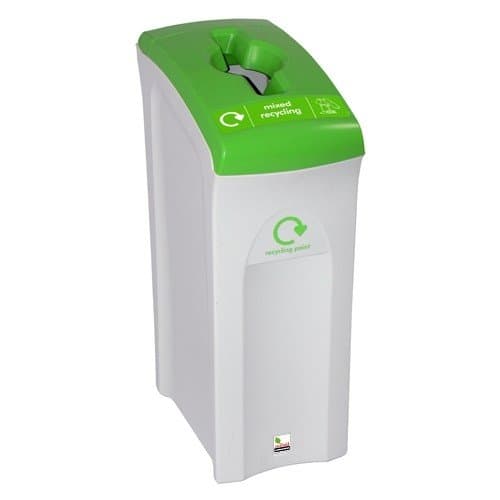 Midi Envirobin 82 Litre Ivory Base Propeller Lid Lime Green Mixed Recycling