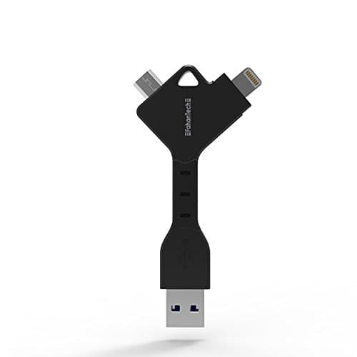 FahanTech Simple Charge Series 2-in-1 Keychain Charging Cable for iOS and Android Devices (Micro-USB)/ Lightning to USB Cable