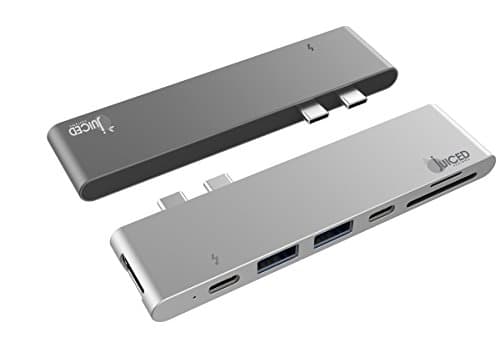 UltraHUB USB-C Macbook Pro Thunderbolt 3 HDMI Multiport Adapter SD | Micro SD | HDMI | 2x USB-C | 2x USB 3.0 (Silver)