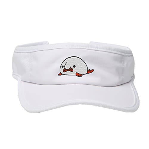 Adjustable Golf Visor Embroidered Cute Blobfish Lightweight Beach Hat for Women(White)