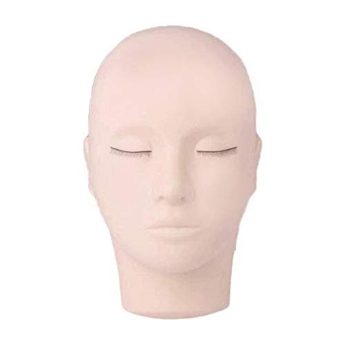 MXECO Mannequin Flat Head for Eyelash Grafted Training Practice Head Silicone Eyelashes Extension Practice Model