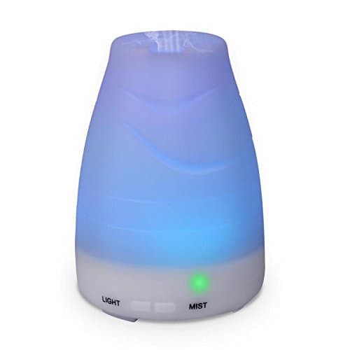 Homeweeks 100ML Auto Off Ultrasonic diffuser LED Colorful Night-Ligting Aroma Mist Maker Home&amp;Office Essential (C)