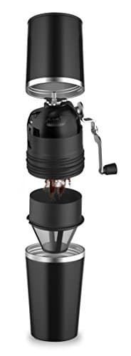 Portable Coffee Maker Grinder, Brewer, and Drink Cup All in One For Those On the Go, Travel, and Camping (Black)