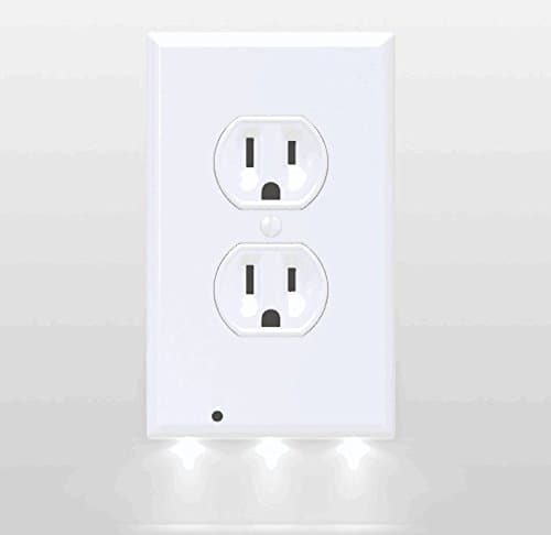 LED Guide Pathway Light by Illuminate Angel | White Wall Outlet Face Plate 1 Piece