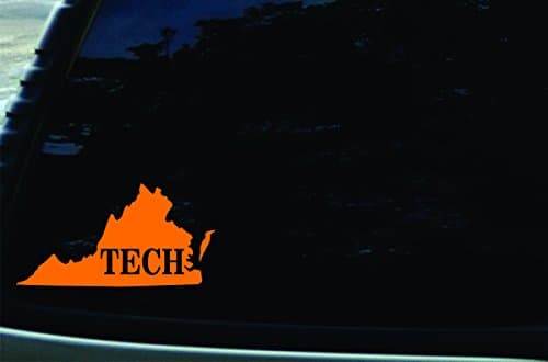 6.5" X 3" Virginia State Tech ORANGE Vinyl DIE CUT decal for your car, truck, window, laptop, MacBook