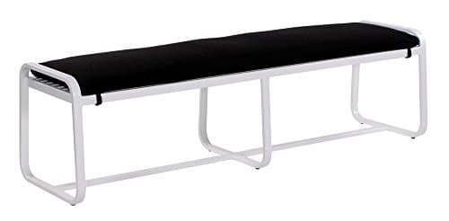 Chapman 74" Dining Bench 1" Cushion Seat Pad, CANVAS TRUE BLUE-Textured White Frame-Coal Strap