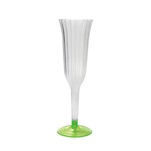 288 Units per Box Plastic Elegant Champagne Flutes 6 oz Clear/Apple Green Ideal for Parties Multiple Colors Available By Topenca Supplies Party