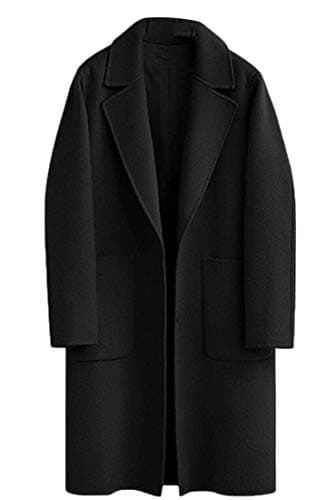 BLTR Women Single Breasted Plus Size Woolen Trench Pea Coat Overcoat