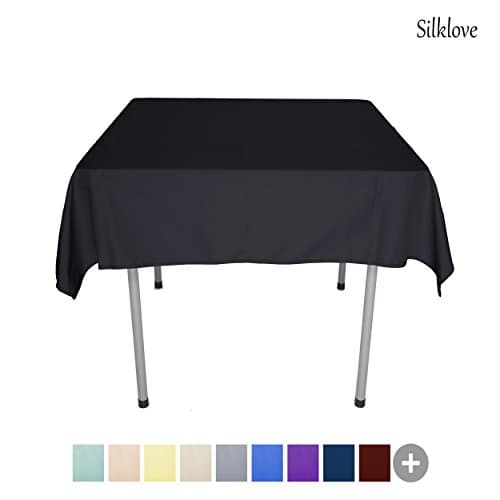 SilkLove Tablecloth - 54 x 54 Inch -Dark Gray-Square Polyester Table Cloth, Wrinkle,Stain Resistant - Great for Buffet Table, Parties, Holiday Dinner & More
