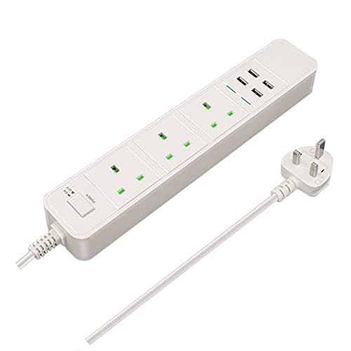 WIFI USB Surge Protector Smart Power Strip,3 AC Outlets 4 USB Charging Ports 6 Ft Long Cord Power Bar Wi-Fi Enabled, Compatible with Alexa Echo and Google Assistant Separate Wireless Control