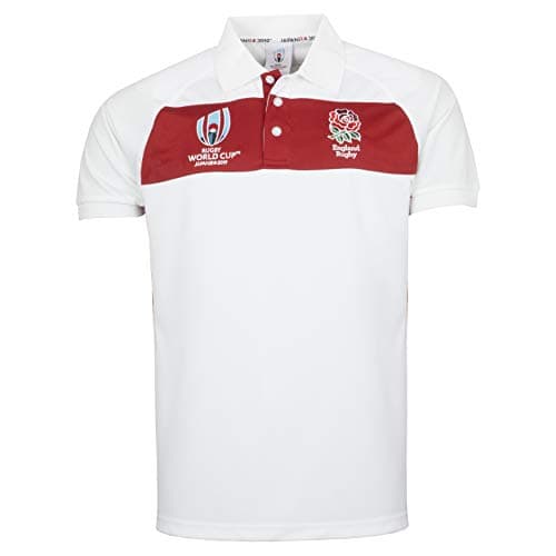 Rugby World Cup Japan 2019 RFU Dual Mens Polyester Panel Polo Shirt - Wh