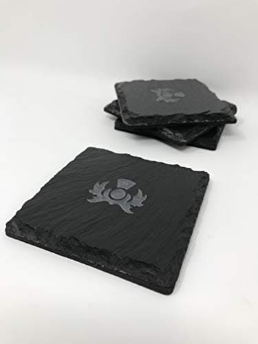 SQUARE SLATE THISTLE COASTERS BOXED X 4