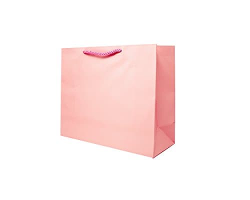 Singular Metallizing pink Party Gift Paper Bags Medium Size (Set of 12) (Horizontal (12.2'' X 10'' X 4.7''), A1 Pink) valentine's party