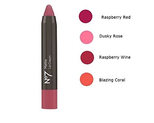 Boots No7 No7 Matte Lip Crayon - Raspberry Red / Dusky Rose / Raspberry Wine / Blazing Coral (Raspberry Red)
