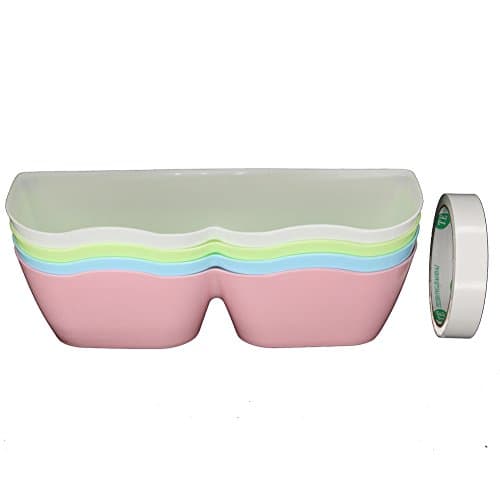 Wall Mounted Shoes Rack -THREE TO ONE Sticky Hanging Shoe Organizers Shelves Include 1 Roll Double Sided Adhesive Tape 4 Colors 4 PCS