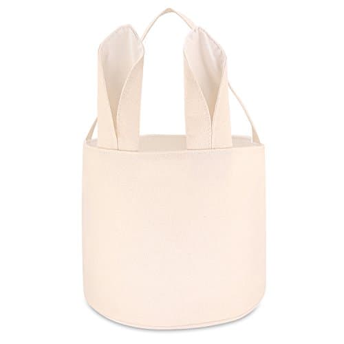 Hot Sale Easter Bunny Ears Bag Easter Bunny Basket Personalized Eggs Baskets&amp;Bags for Kids Carrying Gifts for Daily Use with Easter Design （Cylinder-White)