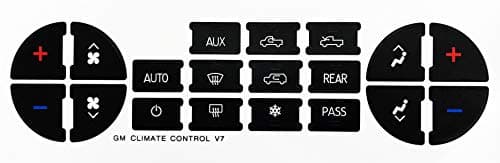 Veepeak AC Button Repair Kit Compatible Selected GM Vehicles, Climate Control Button Stickers Decals Fits Chevrolet Silverado/Suburban/ Tahoe/Traverse, GMC Sierra/Yukon, etc.