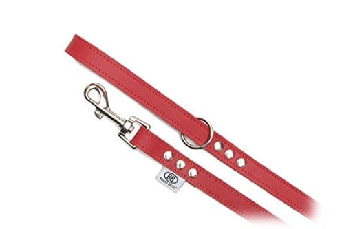 Buddy Belts Classic Collection All Leather Pet Leash, 3/4-Inch by 4-Feet, Red