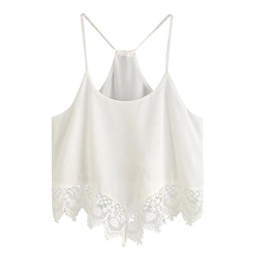 Napoo Clearance Women Plus Size Summer Lace Hollow Chiffon Vest Sleeveless Tank Tops