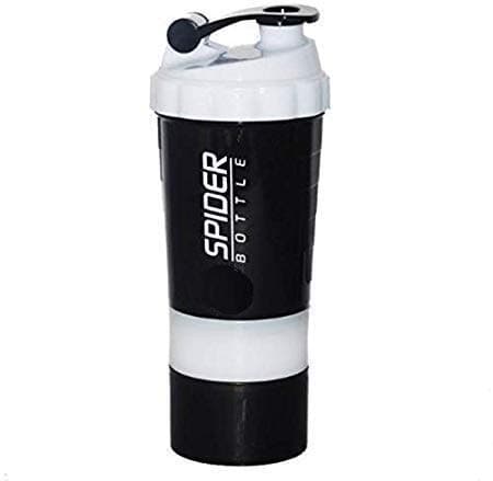 Dewberries Spider Protein Premium Shaker Bottle 500ml with 2 Storage Extra Compartment for Gym