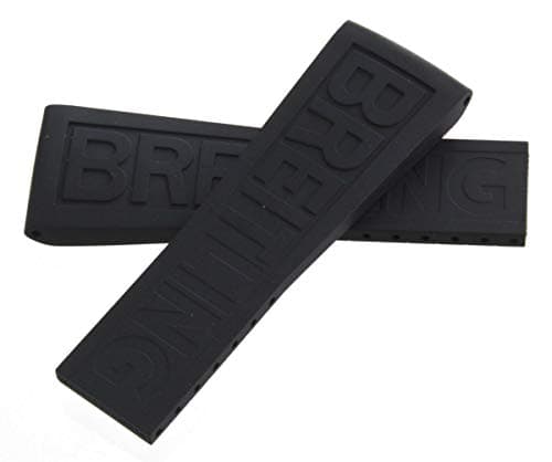 24mm x 20mm Black Rubber Watch Band Strap 155S